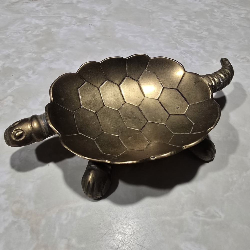 Vintage Brass Sea Turtle Animal Coin Jewelry Trinket Candy Soap Dish Ash Tray
